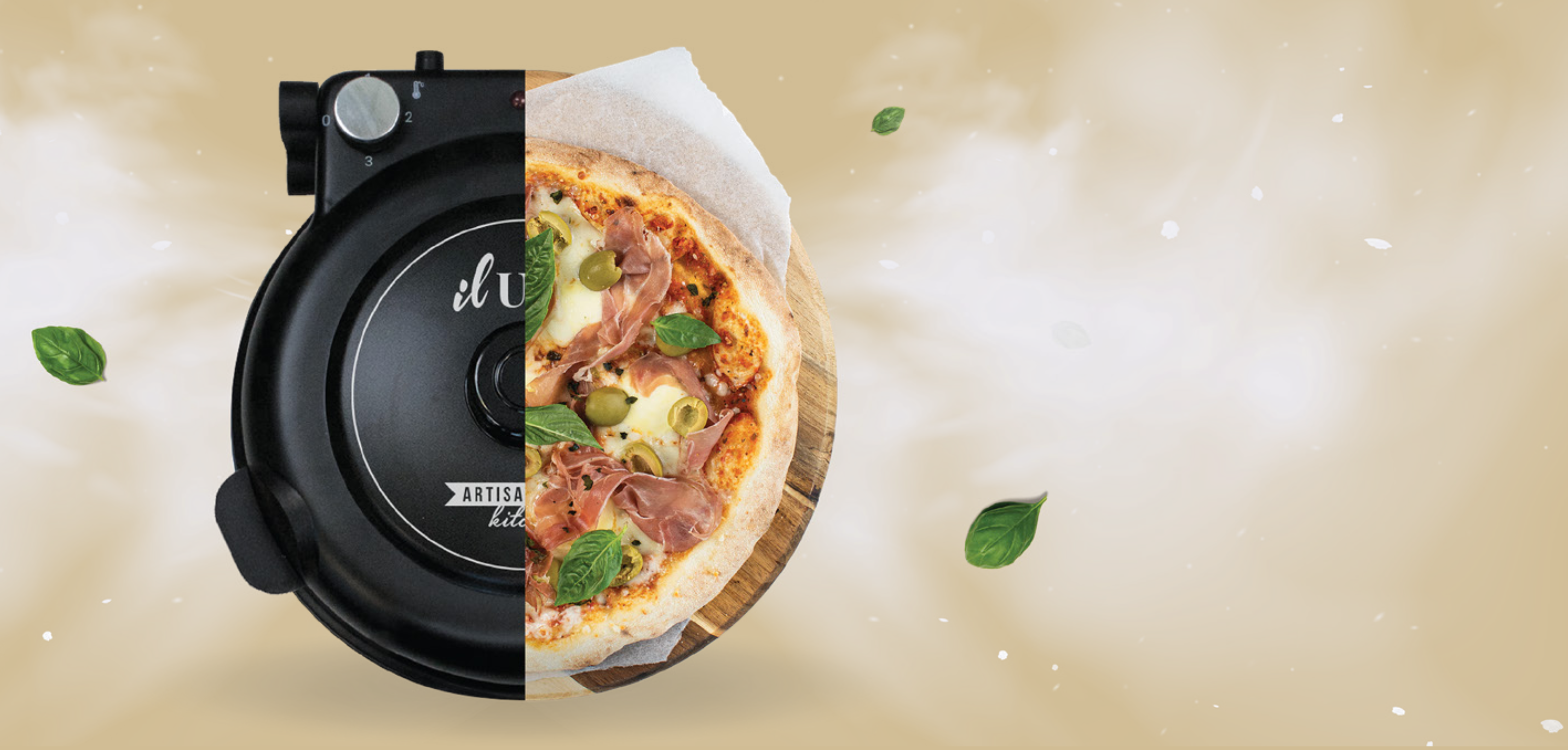 Il Uno Pizza Oven with Il Uno Pizzas floating Il Uno Pizza Oven with Il Uno Pizzas floating