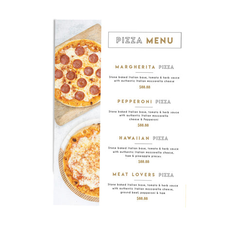 Stone Baked Pizza Editable Menu Poster