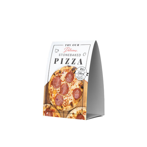 STONE BAKED PIZZAS POS COLLECTION TENT CARD SIDE 2