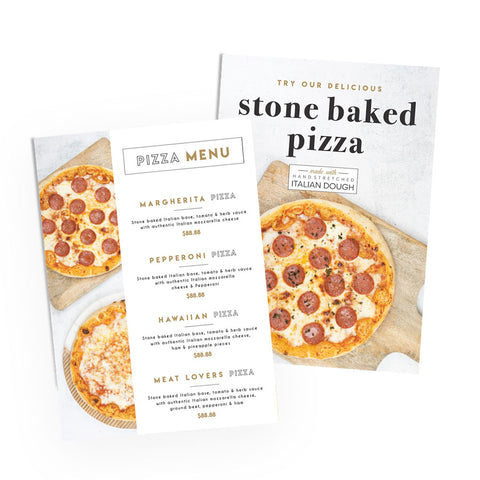 Stone Baked Pizza Menu & Awareness Posters