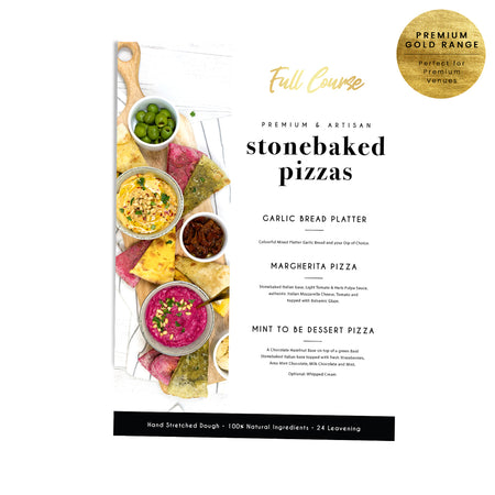 Full Course Stone Baked Pizza Menu – Premium Gold